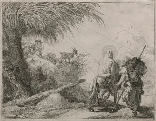 The Holy Family on a Rocky Path, from the Series Idee Pittoresche Sulla Fuga in Egitto