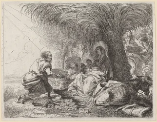 The Rest on the Flight with Joseph in Adoration