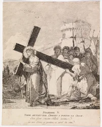 Via Crucis - Station V. Simon of Cyrene Helps Jesus Carry the Cross
