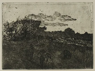 Country at Sunset with Swineherds
