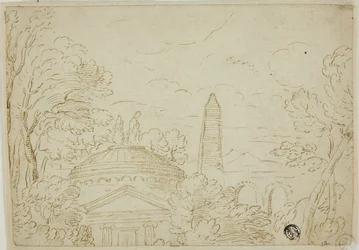 Landscape with Temple, Obelisk and Aqueduct