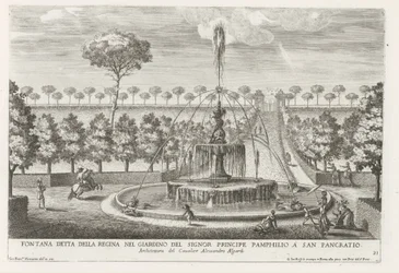 Fountain in the Gardens of Villa Doria Pamphilj in Rome Fountain Called the Queen