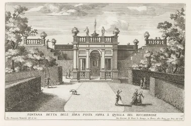 Fountain in the Gardens of the Villa d