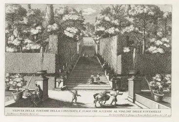 Staircase with Fountains in the Gardens of the Villa d