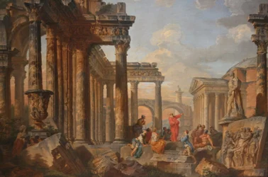 Roman Ruins with a Preacher
