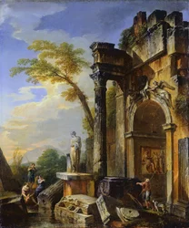 Ruins of a Triumphal Arch in the Roman Campagna