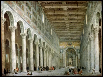 Interior of the Basilica of St Paul Outside the Walls in Rome