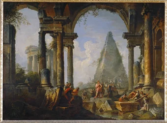 Alexander the Great in front of Achilles