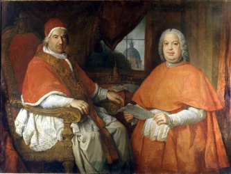 Benedict XIV and Cardinal Silvio Valenti Gonzaga. Painting by Giovanni Paolo Pannini. 18th century. Rome, Museum of Rome