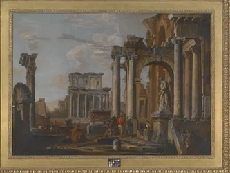 Ruins With The Temple Of Antoninus And Faustina