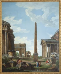 A Capriccio with Roman Ruins and a Scene from the Life of Belisarius