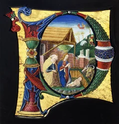 A large historiated initial 
