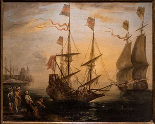 Marina and two sailing ships