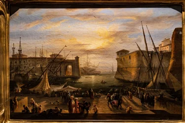 The Marina of Livorno and the Medici Fortress in the background