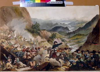 Prince Piotr Ivanovitch Bagration Leads the Cossacks to the Attack in the Alps