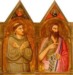 Saint Francis and John the Baptist (left panels of triptych)