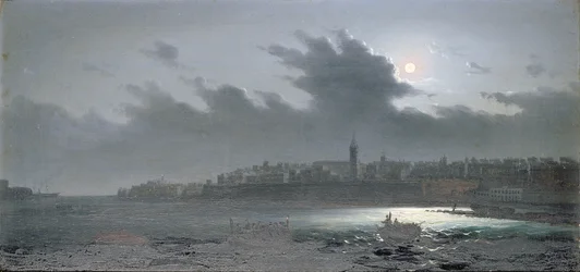 View of Malta off the Harbour at Night, 1876