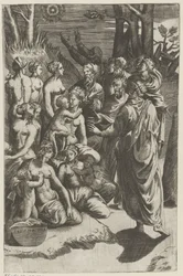 Group of Figures Under Star