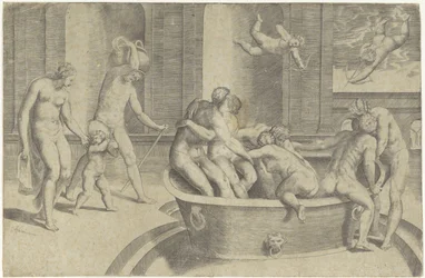 Men and Women in a Large Bathtub