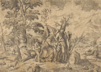 The Rest on the Flight into Egypt, Joseph at Right, the Virgin Holds the Christ Child, 1531-76