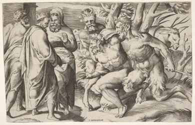 Two Satyrs Leading Silenus to King Midas