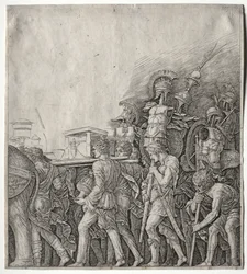 The Triumphs of Caesar: The Corselet Bearers, c. 1498