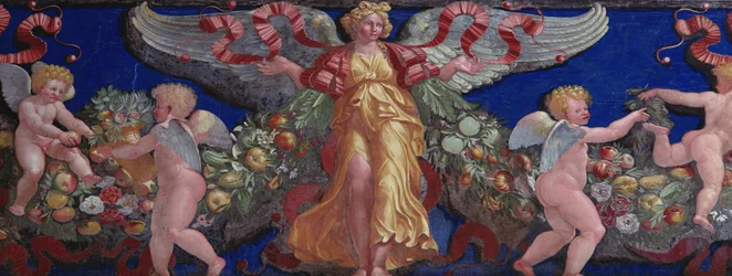 Camera con Fregio di Amorini, Angel in a Golden Dress with Spread Wings (detail)