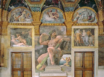 Olympia Seduced by Jupiter, Polyphemus Guarding Acis and Galatea, Pasiphae Entering the Cow Constructed by Daedalus, from the Sala di Amore e Psiche