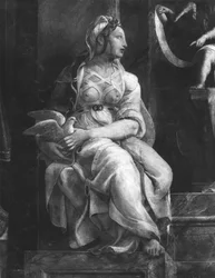 One of the Two Virtues Surrounding Pope Leo I the Great (c.390-461) Raphael Rooms (detail)