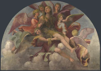 Saint Mary Magdalene borne by Angels