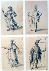 Costume Designs for Allegorical Characters, 16th Century