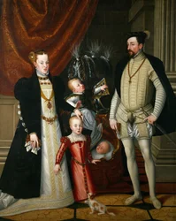 Holy Roman Emperor Maximilian II of Austria 1527-1576 and his wife Infanta Maria of Spain with the