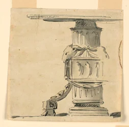 Design for a Table with Decorated Base