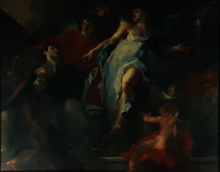 St. Thomas surrounded by angels