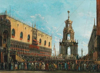 The Giovedì Grasso Festival in front of the Ducal Palace in Venice