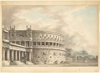 Architectural Fantasy of a Magnificent Ancient Mausoleum