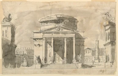 Stage Design, Group of Antique Buildings