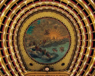 Ceiling painted by Giuseppe Cammarano, Teatro San Carlo, Naples
