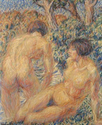 Naked in woods