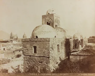 Church of San Giovanni degli Eremiti in Palermo, detail of the domes