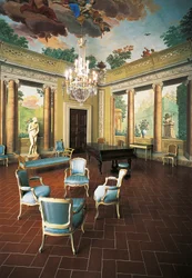 Frescos painted in 1777-1778 by Giuseppe Maria Terreni in Room of Four Seasons, Villa del Poggio Imperiale, Florence, Italy
