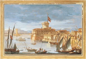 View of Livorno port