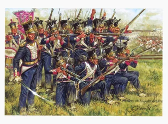 Polish Line Infantry at the Battle of Leipzig in October 1813 (Illustration by Giuseppe Rava)