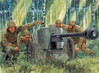 Second World War: Panzerabwehrkanone 38 or Pak 38, German tank defense gun (illustration by Giuseppe Rava)