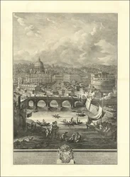 The Prospect of the Leonine City, Seen with the Vatican Basilica, Bridge, and Castel S. Angelo