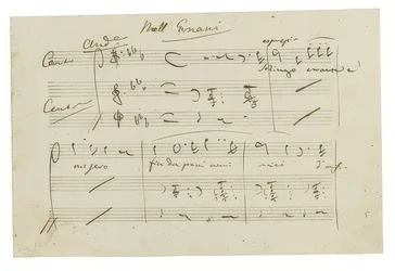 Autograph: Opera Ernani, Final Aria Solingo, Errante e Misero. Early 1840s