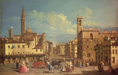 The Badia Fiorentina and the Palazzo Del Podesta in Piazza di San Firenze