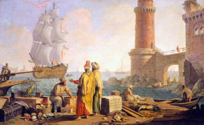 View of port of Livorno