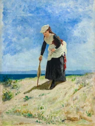 Woman on the beach, circa 1875