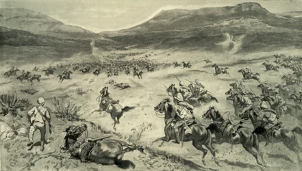 The Last Stand Made By The Boers Before Kimberley-Charge of British Cavalry